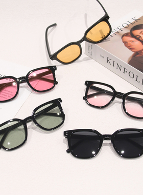韩系简约方框防紫外线显脸小墨镜