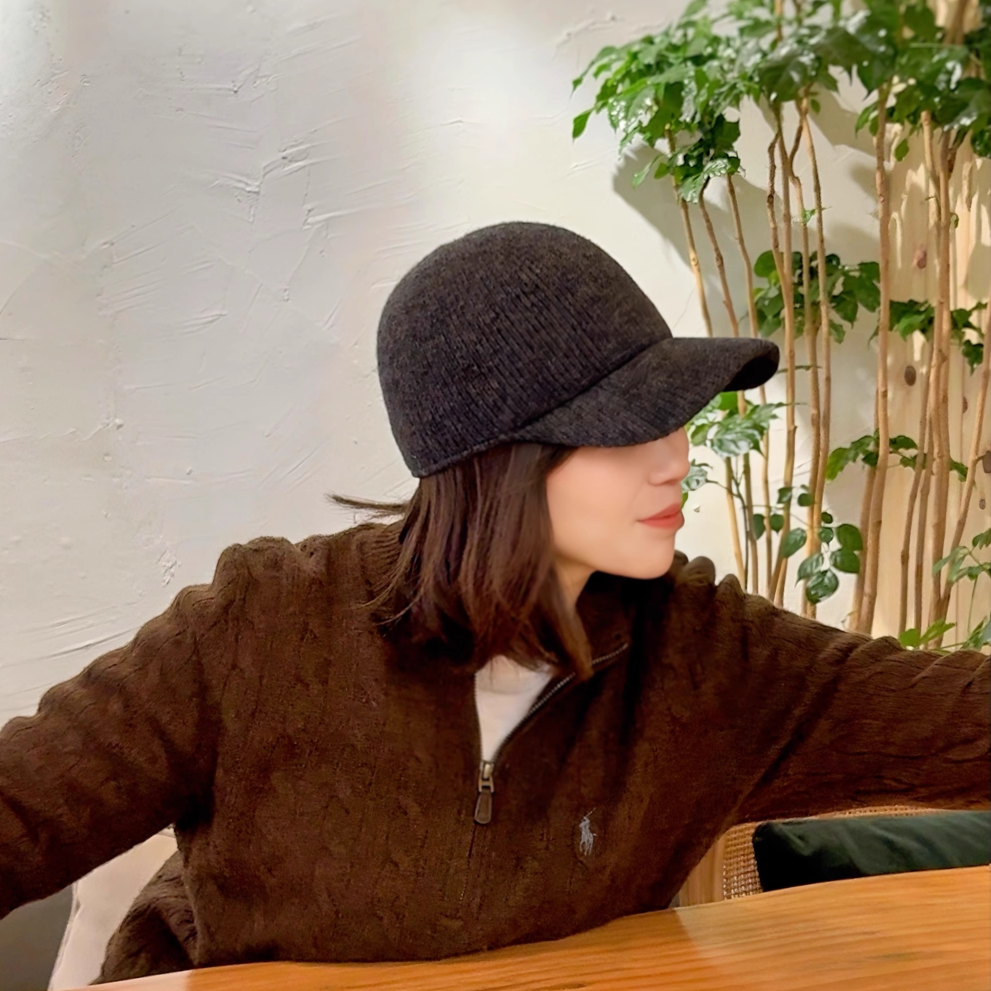韩国休闲棒球帽女冬保暖羊毛帽子