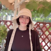 宽帽檐度假草帽女夏大头围草编渔夫帽子百搭旅游沙滩帽防晒遮阳帽