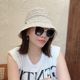 韩国薄款 开叉盆帽优雅遮阳帽 显脸小草编防晒渔夫帽子女夏网眼时尚