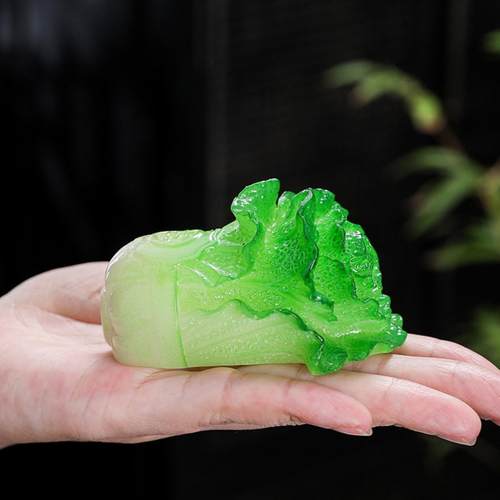 变色茶宠摆件如意白菜精品可养