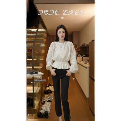 磊磊【梦中情意】衬衫 重工原创设计蕾丝衬衫6631