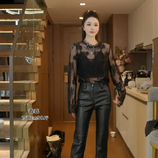 【磊磊】 皮裤 直筒加厚皮裤#88192