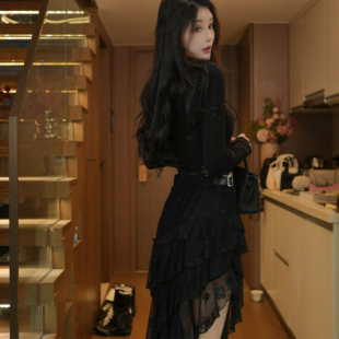 春季 网纱半身裙 蕾丝半身裙不对称半身裙88265 轻纱曼舞 磊磊