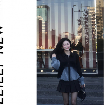 2025新款网纱牛仔拼接衬衫