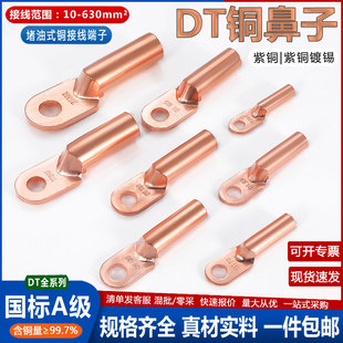 185平方 线耳16 DT铜鼻子电缆压线端子纯紫铜接头国标堵油式
