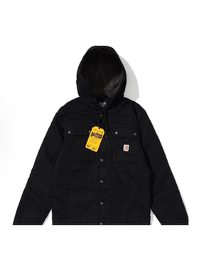 Carhartt 卡哈特羊羔绒连帽加厚水洗内衬摇粒绒夹克男款103826