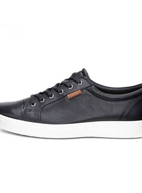 ECCO爱步Soft 7皮革低帮时尚板鞋男款黑色43000401001