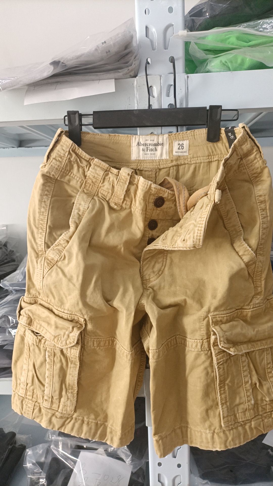 絕版牛貨加厚Abercrombie＆Fitch  AF老款工裝做舊短褲休閑褲