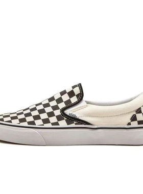VANS范斯slip on经典黑白棋盘格一脚蹬男女休闲帆布鞋VN000EYEBWW