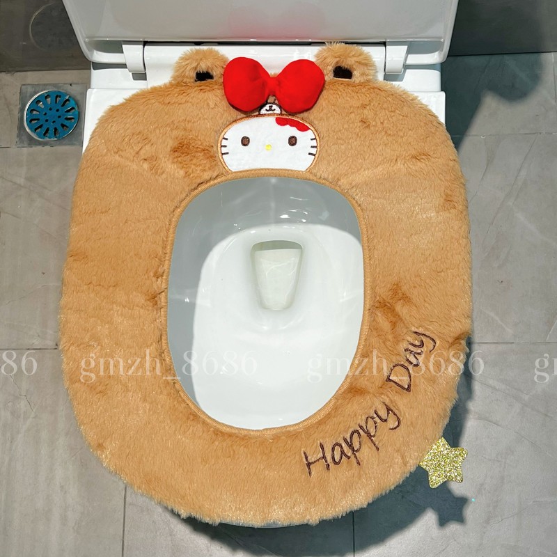 包邮】秋冬季可爱卡通变猫咪马桶垫坐便器垫圈家用厕所坐便器垫圈
