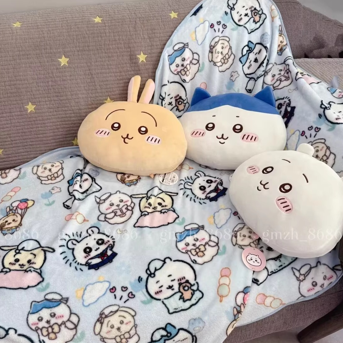 可爱卡通吉伊卡哇办公室午睡毛毯