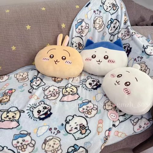 可爱卡通吉伊卡哇办公室午睡毛毯