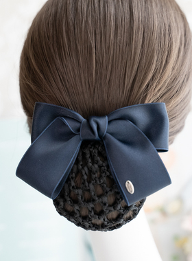 简约上班头花女蓝色职业细网兜空姐绑扎盘头发网套护士精致发网