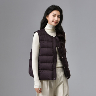 泡芙马甲 25冬新国标90白鸭绒宽松百搭保暖防风外穿羽绒马甲Z7706