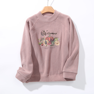 小南瓜！双面奥粒绒防风保暖轻奢重工刺绣中领加绒卫衣B7400#8566