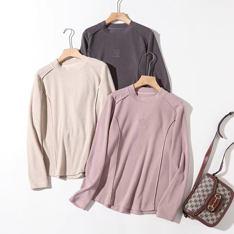 云柔!25新款羊绒舒柔软糯显瘦磨毛保暖打底百搭上衣内搭T恤7606-2