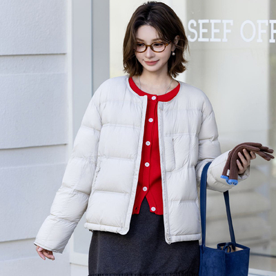 云柔沁暖！冬季新国标90白鸭绒宽松百搭保暖减龄羽绒服外套892A06