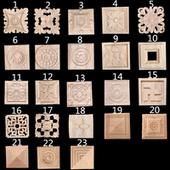 接线方花 实木方块花片 柜门雕花 贴花雕花方形木花 东阳木雕欧式