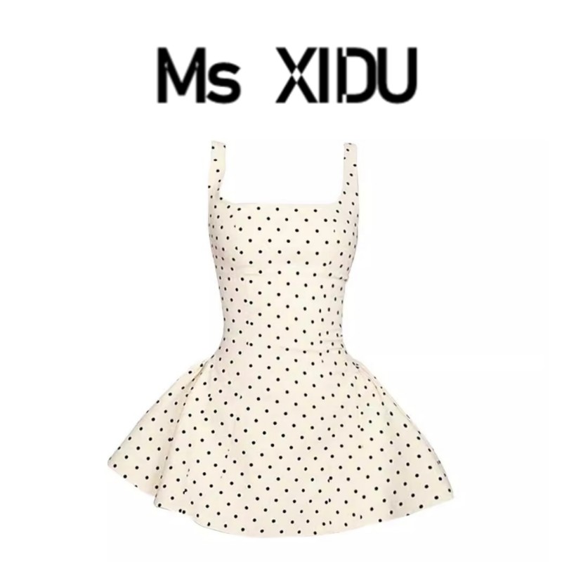 Ms XIDU 双轨虞书欣姜暮同款设计感波点连衣裙高级感蓬蓬短裙女夏