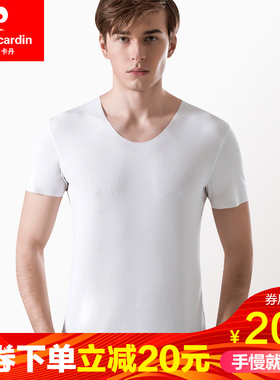 正品皮尔卡丹无痕短袖背心T恤衫男士超细旦莫代尔539952 552952