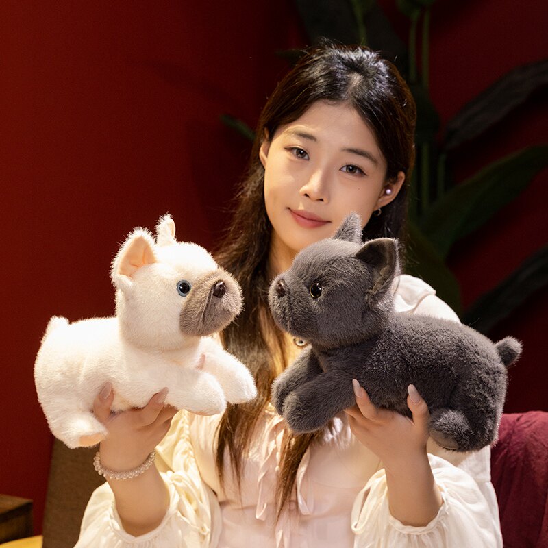 可爱法国斗牛犬仿真毛绒公仔