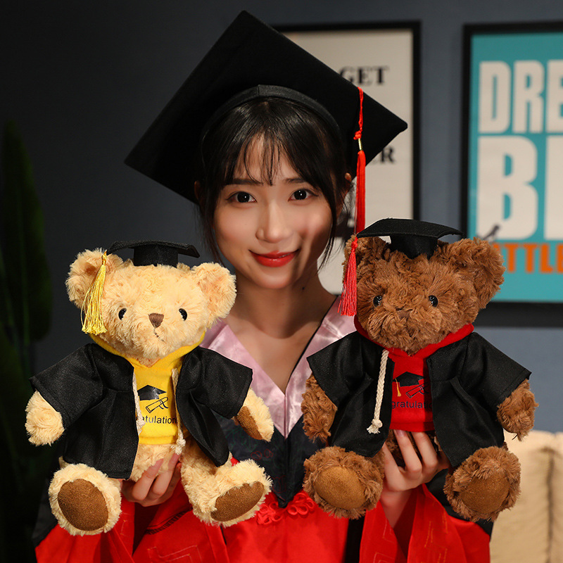 毕业礼物博士熊小学公仔毛绒玩具