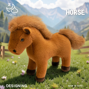 仿真小马公仔毛绒玩具白龙马黑马儿童玩偶白马布娃娃男孩小礼物女