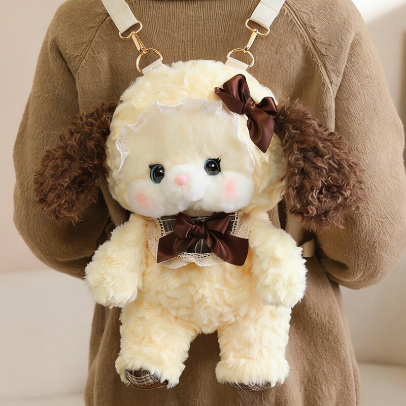可爱小兔子毛绒背包卡通动物公仔双肩包玩偶斜挎包送女孩生日礼物