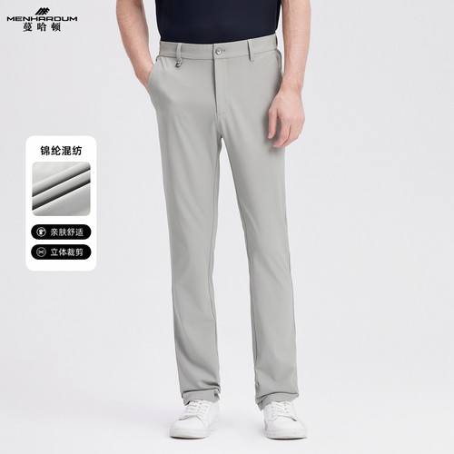 MENHARDUM/蔓哈顿轻薄泡泡纱面料休闲裤微弹舒适商务时尚长裤