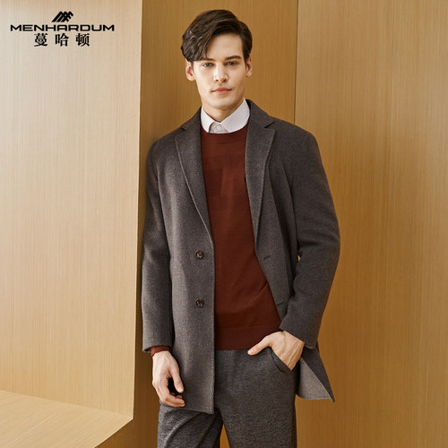 蔓哈顿全羊毛中长款大衣