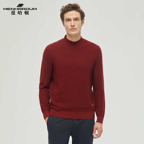 MENHARDUM/蔓哈顿冬季新品舒适保暖羊毛衫绵羊毛混纺男装时尚毛衣