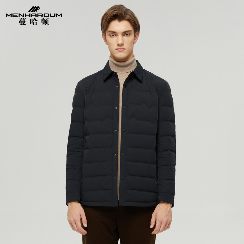 蔓哈顿白鸭绒翻领羽绒服