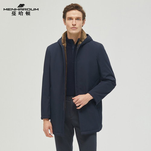 MENHARDUM/蔓哈顿冬季新品高端水獭绒毛皮尼克服厚实保暖连帽外套