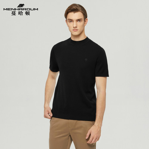 蔓哈顿纯羊毛短袖羊毛衫