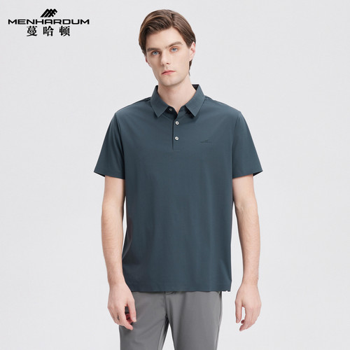 MENHARDUM/蔓哈顿商务休闲Polo衫弹力舒适纯色简约短袖翻领T恤男