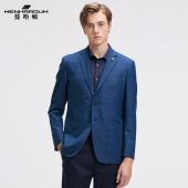 平驳领格子西服A版 MENHARDUM 羊毛桑蚕丝混纺西装 新品 蔓哈顿春装