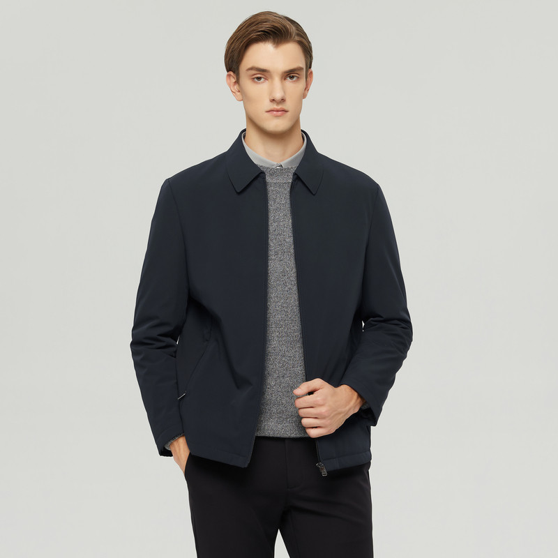 MENHARDUM/蔓哈顿冬装新品高端商务男装翻领尼克服兔毛内胆外套