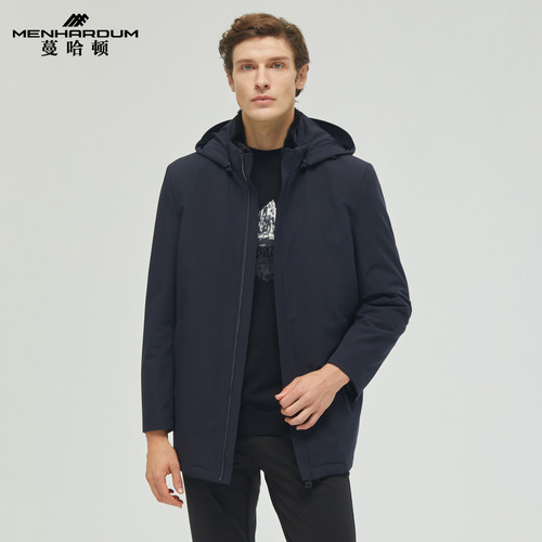 MENHARDUM/蔓哈顿冬季新品高端尼克服中长款连帽保暖时尚皮草外套
