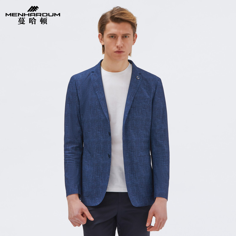 MENHARDUM/蔓哈顿春季新品单西便服商务男士休闲西装平驳领外套