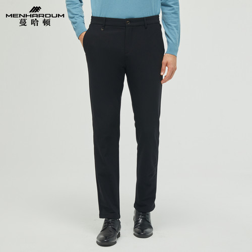 MENHARDUM/蔓哈顿秋冬新品商务男士休闲裤中年保暖微弹针织裤长裤