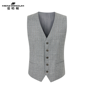 马甲儒雅西服内搭男 绵羊毛混纺西装 MENHARDUM 蔓哈顿商务绅士男装