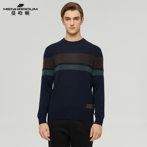 蔓哈顿绵羊毛混纺圆领羊毛衫