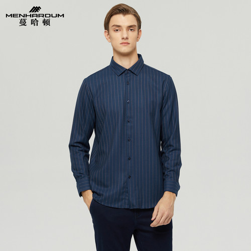 蔓哈顿羊毛混纺长袖衬衫