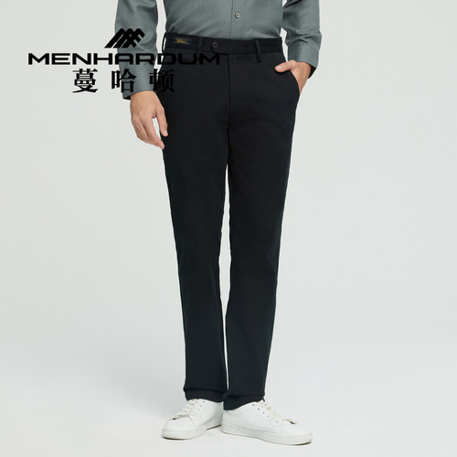 MENHARDUM/蔓哈顿秋冬新品合体直筒休闲裤简约纯色棉混纺舒适长裤
