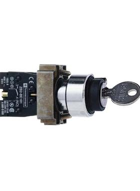 施耐德22mm常开二位自锁圆形钥匙开关XB2BG21C=ZB2BZ101C+ZB2BG2C