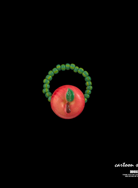 多喜商店【新年好意头】吉言小饰品卡通水果苹果西红柿橘串珠戒指