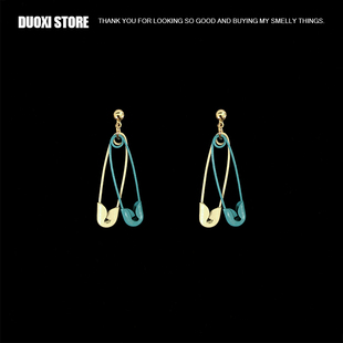 多喜商店【曲别针】撞色回形针手作耳钉冷淡风小众设计款耳饰耳环