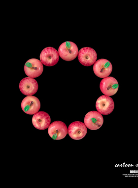 多喜商店【苹安顺遂】新年幸运苹果仿真水果食玩串珠卡通小物手链