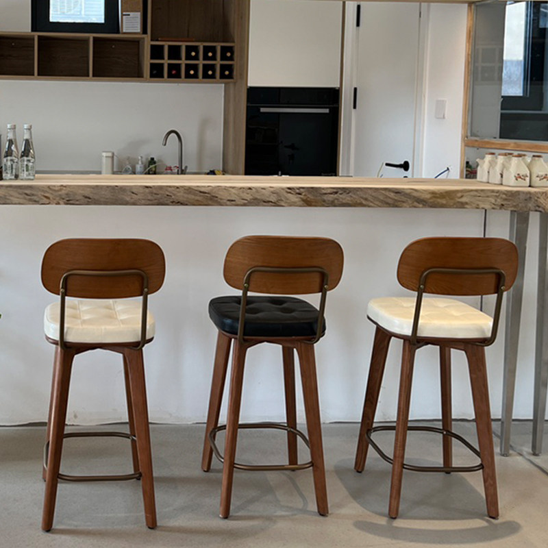 复古实木吧台椅轻奢现代简约酒吧椅高脚凳家用吧台凳靠背高脚椅,住宅家具,家用高脚椅,淘宝优惠券,粉丝福利购,淘宝优惠卷